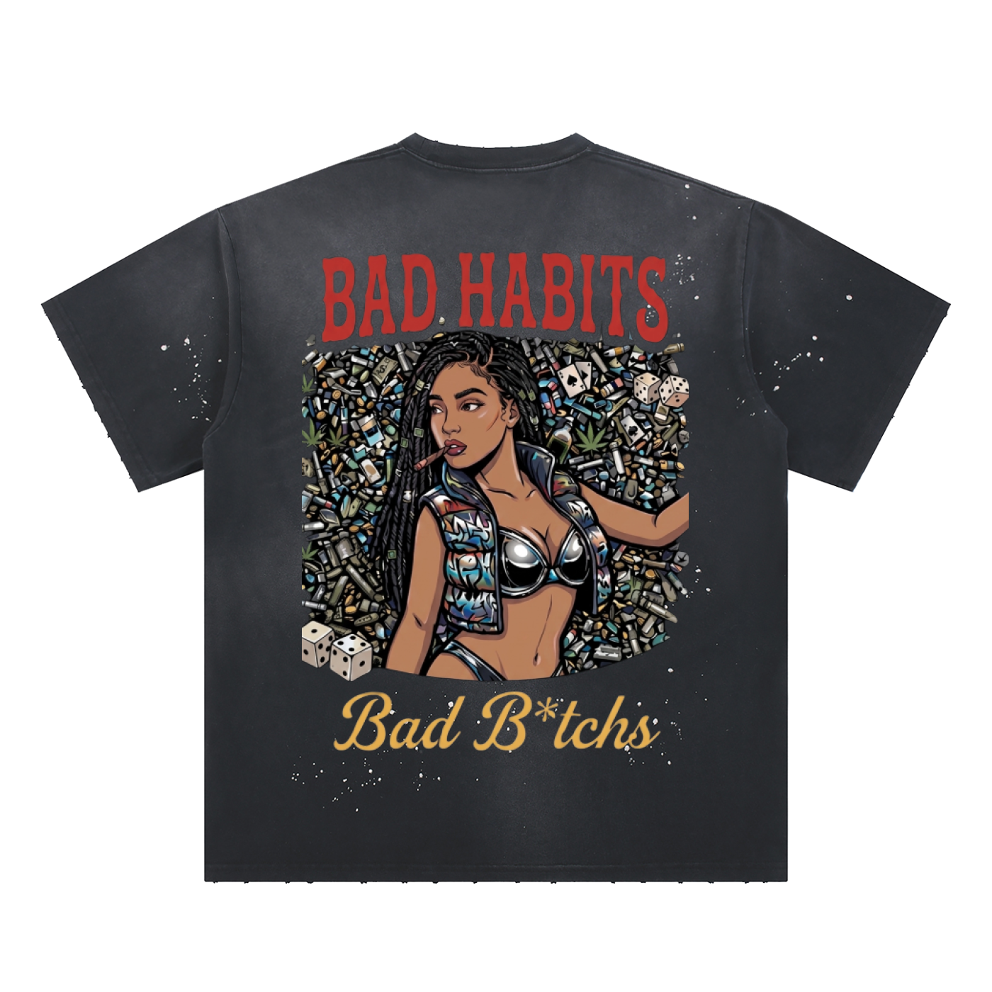 Bad Habits Paint Splatter Tee