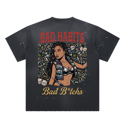 Bad Habits Paint Splatter Tee